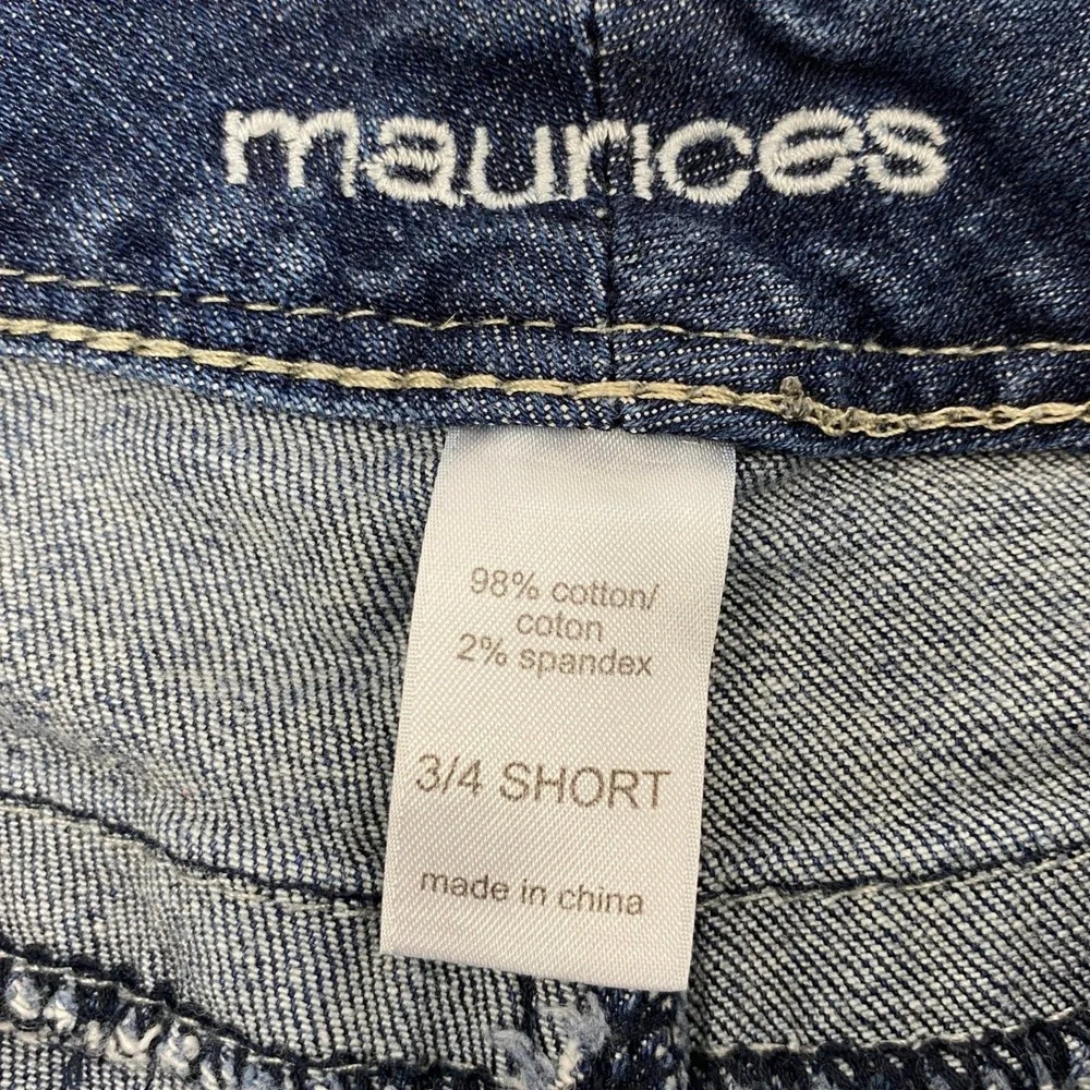 Maurices Jeans‎ Womens Size 3 / 4 Short Low Rise Dark Wash Denim Boot Stretch